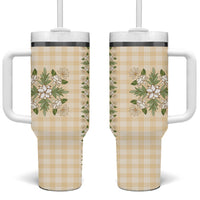 Melemele Ahiahia Hawai'i Palaka Squares Maile Leaf Tumbler With Handle Flowers Hawaiian Quilt Patterns