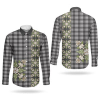 Pauli Hawai'i Palaka Squares Maile Leaf Couples Matching Long Sleeve Bodycon Dress and Long Sleeve Button Shirt Flowers Hawaiian Quilt Patterns
