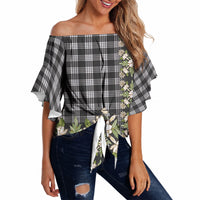 Pauli Hawai'i Palaka Squares Maile Leaf Off Shoulder Wrap Waist Top Flowers Hawaiian Quilt Patterns LT9 - Polynesian Pride