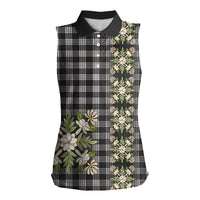 Pauli Hawai'i Palaka Squares Maile Leaf Women Sleeveless Polo Shirt Flowers Hawaiian Quilt Patterns