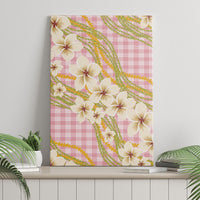 Akala Hamele Palaka Plumeria Canvas Wall Art Puakenikeni and Maile Lei