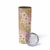Akala Hamele Palaka Plumeria Skinny Tumbler Puakenikeni and Maile Lei