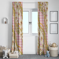 Akala Hamele Palaka Plumeria Window Curtain Puakenikeni and Maile Lei