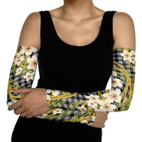 Ele'ele Hawai'i Palaka Plumeria Arm Sleeves Puakenikeni and Maile Lei