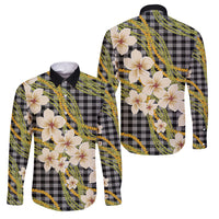 Ele'ele Hawai'i Palaka Plumeria Family Matching Mermaid Dress and Hawaiian Shirt Puakenikeni and Maile Lei