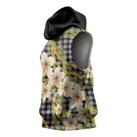 Ele'ele Hawai'i Palaka Plumeria Sleeveless Hoodie Puakenikeni and Maile Lei