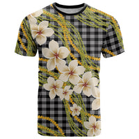 Ele'ele Hawai'i Palaka Plumeria T Shirt Puakenikeni and Maile Lei