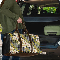 Ele'ele Hawai'i Palaka Plumeria Travel Bag Puakenikeni and Maile Lei