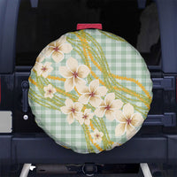 Liko Kukui Hawai'i Palaka Plumeria Spare Tire Cover Puakenikeni and Maile Lei