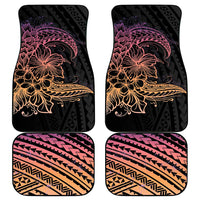 Floral Polynesian Hibiscus Tattoo Car Mats Peach Gradient Style