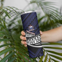 Custom Samoa Rugby Pacific Skinny Tumbler Samoan Warrior Tribal Pattern
