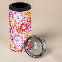 Palaka with Honu and Hibiscus 4 in 1 Can Cooler Tumbler Hawaiian Heritage Spirit - Polynesian Pride