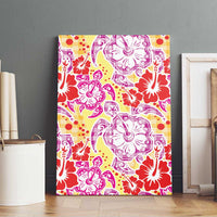 Palaka with Honu and Hibiscus Canvas Wall Art Hawaiian Heritage Spirit - Polynesian Pride