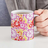 Palaka with Honu and Hibiscus Ceramic Mug Hawaiian Heritage Spirit - Polynesian Pride