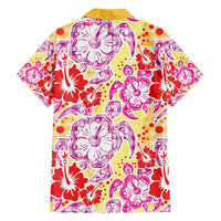Palaka with Honu and Hibiscus Family Matching Off Shoulder Short Dress and Hawaiian Shirt Hawaiian Heritage Spirit - Polynesian Pride
