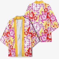 Palaka with Honu and Hibiscus Kimono Hawaiian Heritage Spirit - Polynesian Pride