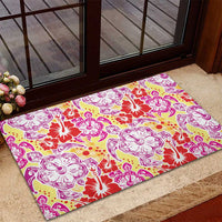 Palaka with Honu and Hibiscus Rubber Doormat Hawaiian Heritage Spirit - Polynesian Pride