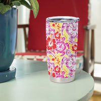 Palaka with Honu and Hibiscus Tumbler Cup Hawaiian Heritage Spirit - Polynesian Pride