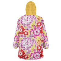 Palaka with Honu and Hibiscus Wearable Blanket Hoodie Hawaiian Heritage Spirit - Polynesian Pride