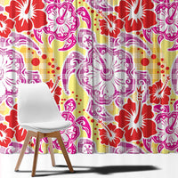 Palaka with Honu and Hibiscus Window Curtain Hawaiian Heritage Spirit - Polynesian Pride