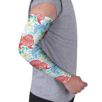 Palaka with Honu and Plumeria Arm Sleeves Hawaiian Heritage Spirit - Polynesian Pride
