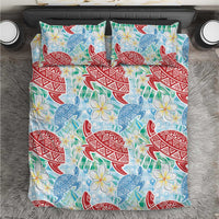 Palaka with Honu and Plumeria Bedding Set Hawaiian Heritage Spirit - Polynesian Pride