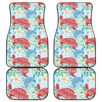 Palaka with Honu and Plumeria Car Mats Hawaiian Heritage Spirit - Polynesian Pride
