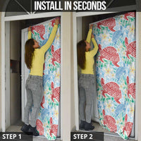 Palaka with Honu and Plumeria Door Cover Hawaiian Heritage Spirit - Polynesian Pride