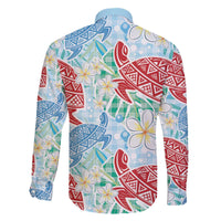 Palaka with Honu and Plumeria Family Matching Off The Shoulder Long Sleeve Dress and Hawaiian Shirt Hawaiian Heritage Spirit - Polynesian Pride