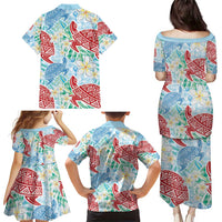 Palaka with Honu and Plumeria Family Matching Puletasi and Hawaiian Shirt Hawaiian Heritage Spirit - Polynesian Pride
