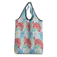 Palaka with Honu and Plumeria Grocery Bag Hawaiian Heritage Spirit - Polynesian Pride