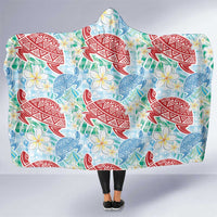 Palaka with Honu and Plumeria Hooded Blanket Hawaiian Heritage Spirit - Polynesian Pride