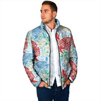 Palaka with Honu and Plumeria Padded Jacket Hawaiian Heritage Spirit LT9 - Polynesian Pride