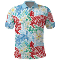 Palaka with Honu and Plumeria Polo Shirt Hawaiian Heritage Spirit - Polynesian Pride