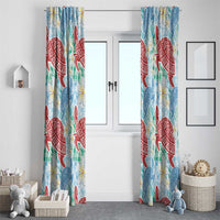 Palaka with Honu and Plumeria Window Curtain Hawaiian Heritage Spirit - Polynesian Pride