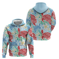 Palaka with Honu and Plumeria Zip Hoodie Hawaiian Heritage Spirit - Polynesian Pride