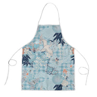 Blue Palaka Crane and Flowers Apron Japan Heritage Spirit - Polynesian Pride