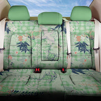 Green Palaka Crane and Flowers Back Car Seat Cover Japan Heritage Spirit - Polynesian Pride