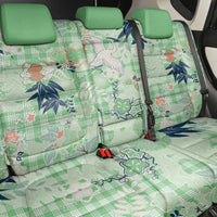 Green Palaka Crane and Flowers Back Car Seat Cover Japan Heritage Spirit - Polynesian Pride