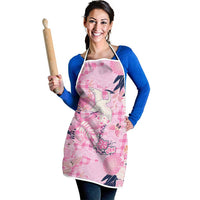 Pink Palaka Crane and Flowers Apron Japan Heritage Spirit - Polynesian Pride