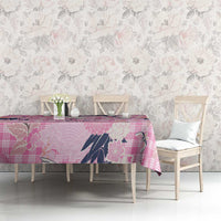 Pink Palaka Crane and Flowers Tablecloth Japan Heritage Spirit - Polynesian Pride