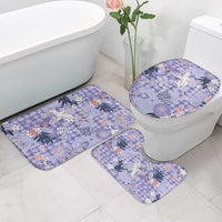 Purple Palaka Crane and Flowers Bathroom Set Japan Heritage Spirit - Polynesian Pride
