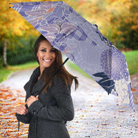 Purple Palaka Crane and Flowers Umbrella Japan Heritage Spirit - Polynesian Pride