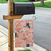 Red Palaka Crane and Flowers Garden Flag Japan Heritage Spirit - Polynesian Pride