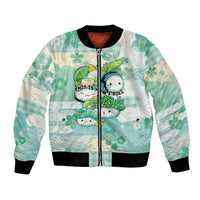 Personalized Japanese Kawaii Sushi Bomber Jacket Green Wagara Palaka This Is How I Roll