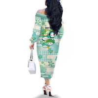 Personalized Japanese Kawaii Sushi Family Matching Off The Shoulder Long Sleeve Dress and Hawaiian Shirt Green Wagara Palaka This Is How I Roll LT9 - Polynesian Pride