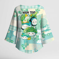 Personalized Japanese Kawaii Sushi Kimono Sleeve Blouse Green Wagara Palaka This Is How I Roll