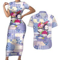 Personalized Japanese Kawaii Sushi Couples Matching Short Sleeve Bodycon Dress and Hawaiian Shirt Blue Wagara Palaka This Is How I Roll LT9 Blue - Polynesian Pride