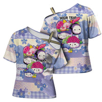 Personalized Japanese Kawaii Sushi Cross Shoulder Shirt Blue Wagara Palaka This Is How I Roll