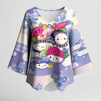Personalized Japanese Kawaii Sushi Kimono Sleeve Blouse Blue Wagara Palaka This Is How I Roll